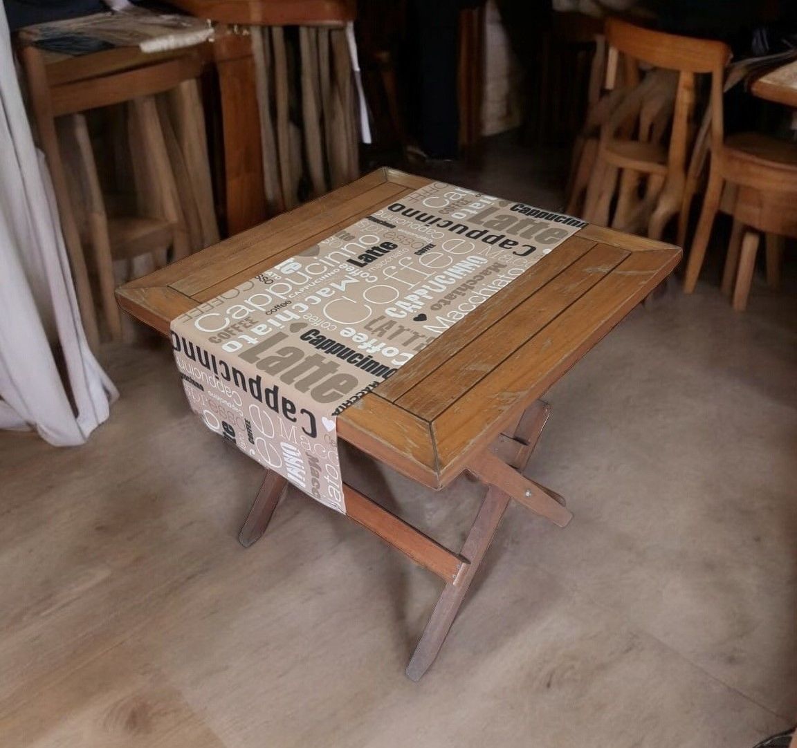 Coffee Desenli Restoran Runner