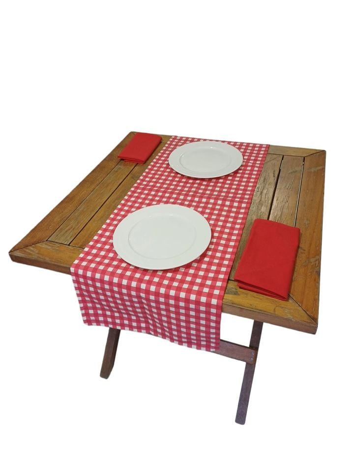 Restoran Runner Kırmızı Piti Kare