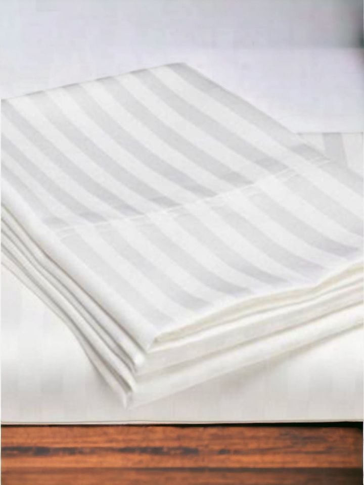 Otel Yastık Kılıfı 93 Tel Çizgili Saten